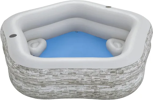 Miniatura 8 de H2OGO! - Piscina familiar inflable Splash Paradise de 7 pies 7 pulgadas x 7 pies 2 pulgadas x 31 pulgadas, piscina inflable al aire libre para niños