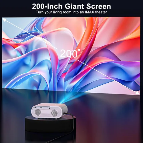 Miniatura 8 de Proyector inteligente ANSI 1500, proyector HOMPOW 4K con WiFi y Bluetooth, mini proyector, sistema de transmisión integrado, proyector