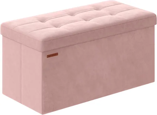 Miniatura 10 de SONGMICS Mazie Collection - Banco otomano de almacenamiento, reposapiés plegable, 15 x 43 x 15 pulgadas, banco de extremo de cama, baúl