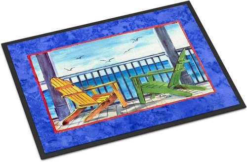 Caroline's Treasures 8767MAT Adirondack - Tapete azul para puerta delantera, 18 x 27 pulgadas, para interiores y exteriores, para entrada,