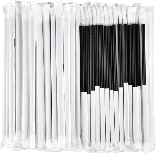 Miniatura 23 de Pajitas de papel biodegradable a granel, azul marino, 1000 unidades, 7.75 pulgadas, 0.24 pulgadas de diámetro Azul marino (Navy Blue Stripes)
