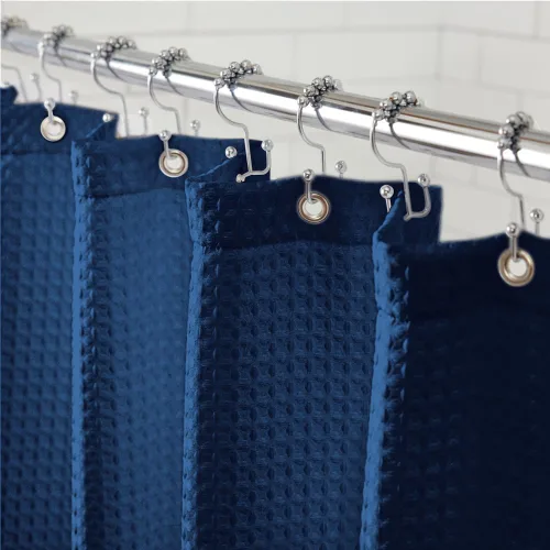 Miniatura 16 de GORILLA GRIP - Cortina para regadera de gofre, tela gruesa y con peso, 72 x 78 pulgadas, resistente a arrugas y óxido, diseño clásico de calidad