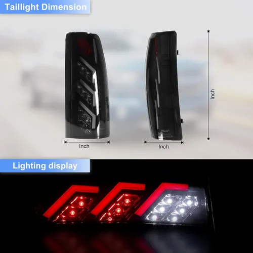 Miniatura 6 de Luces traseras ROXX para 1988-1999 Chevy C/K 1500/2500/ 3500, 1992-1999 Chevy Suburban 1500/2500, 1992-1994 Chevy Blazer, 1995-2000 Chevy Tahoe, GMC