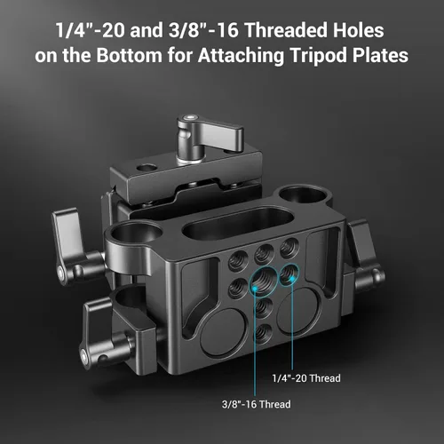 Miniatura 5 de SMALLRIG Sistema universal de soporte de riel de 0.591 in con abrazadera de varilla de 0.591 in y placa de liberación rápida - 2272