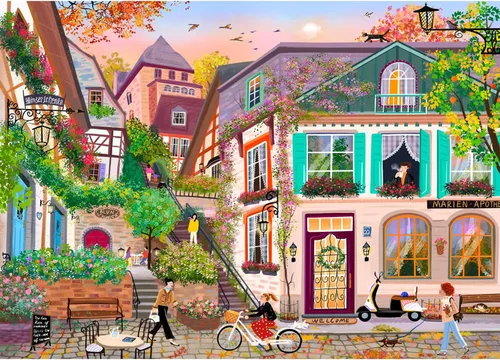 Miniatura 18 de HUADADA Rompecabezas para adultos de 1000 piezas, rompecabezas de desafío de ilustración de cuadrícula de 3 x 3, ilustración original de 1000 piezas