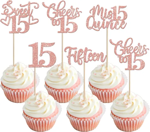Miniatura 27 de 30 piezas de adornos para cupcakes de 12 cumpleaños feliz, brillantes doce, hola 12, felicitaciones a 12 años, adornos para cupcakes, 12