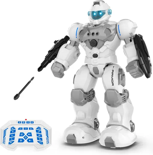 Miniatura 8 de STEMTRON Juguetes Robot para Niños, Robot de Control Remoto Programable con Detección Inteligente de Gestos, Recarga, Modo de Canto y Baile, Marrón