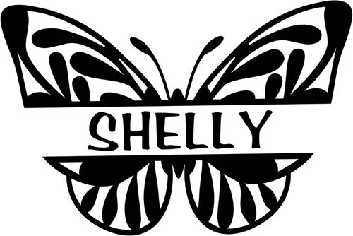 Calcomanía de vinilo personalizada con nombre de mariposa para ventana de automóvil, portátiles, botellas de agua, tazas Yeti - Color de selección
