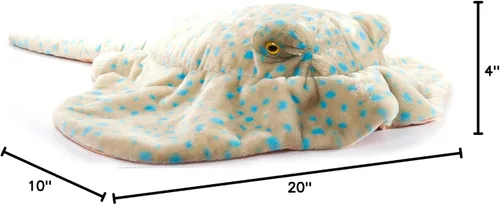 Miniatura 7 de The Petting Zoo Animal de peluche de rayas azules, regalos para niños, animales salvajes del océano Onez, juguete de peluche jumbo de rayas de 42