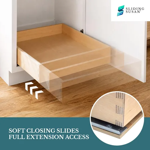 Miniatura 5 de SlidingSusan Organizador de cajones extraíbles para armarios, estantes deslizantes de cierre suave para cocina, despensa, baño y organización