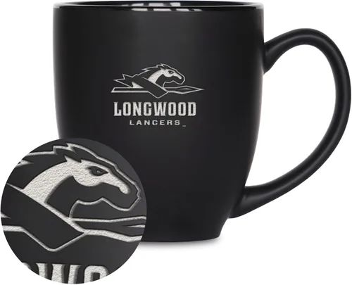 Miniatura 254 de Rico Industries - Taza de cerámica mate negra con grabado láser estándar de 15oz para NCAA (escuelas T & U) - Para bebidas calientes o frías