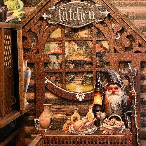 Miniatura 4 de Kit de Rincón de Libros, Kits de Rincón de Libros para Adultos, Construcción de Modelo de Rincón de Libros DIY, Rompecabezas de Madera 3D DIY