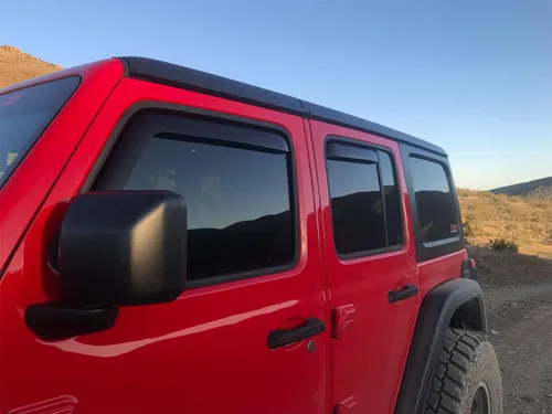 Miniatura 2 de EGR 575251 Juego de viseras delanteras y traseras en canal, acabado ahumado oscuro, compatible con modelos seleccionados de Jeep