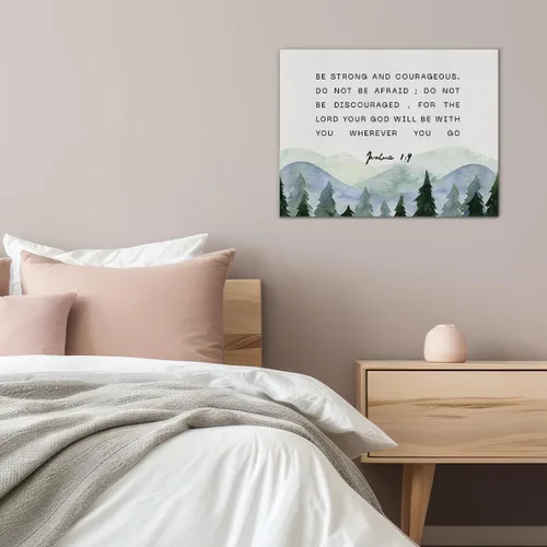 Miniatura 6 de TSUYAWU - Lona decorativa para pared con versículos bíblicos inspiradores, Josué 1:9, «be Strong and Courageous», impresiones enmarcadas, pinturas