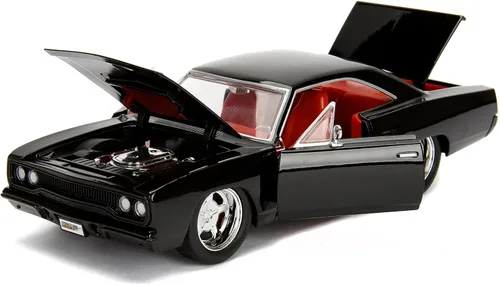 Miniatura 6 de Jada Big Time Muscle 1:24 1970 Plymouth Road Runner - Coche fundido a presión, juguetes para niños y adultos (negro)