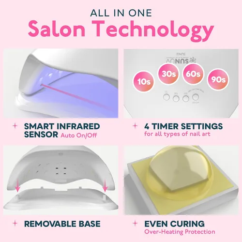 Miniatura 2 de Sunuv 36 W LED UV lámpara secadora de uñas para uñas de gel, Manicura/Pedicura con 10s/30s/60s/99S temporizador y bandeja inferior y pantalla LCD