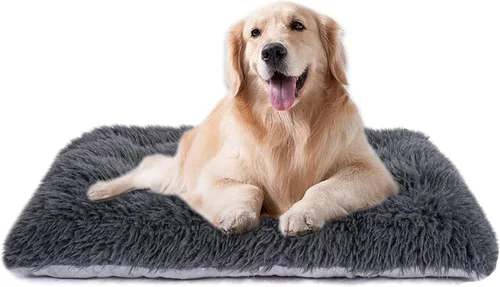 Miniatura 23 de Cama lavable a máquina, almohadilla de felpa de lujo para perros y gatos, tapete inferior antideslizante para perrera, camas peludas para razas