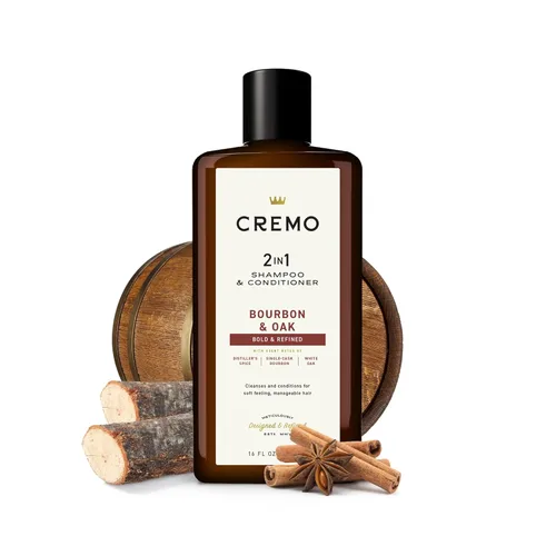 Miniatura 4 de Cremo Bourbon & Oak Barber Grade Champú y acondicionador 2 en 1, 16 onzas líquidas (paquete de 2) - Una sofisticada mezcla de especias