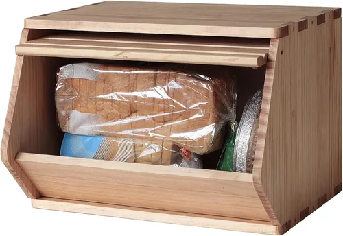 Miniatura 8 de Cofres apilables de madera maciza, contenedores con tapas, caja modular multiusos de madera, organizadores de almacenamiento de armario, gabinete