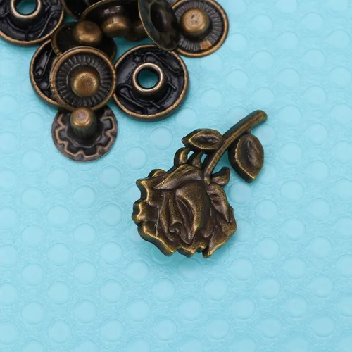 Miniatura 2 de EXCEART Juego de 10 cierres de botón a presión de estilo retro de 0.62 x 1.10 pulgadas, accesorios de hebilla con base para bolsos de costura