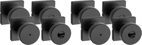 Miniatura 14 de Kwikset Pismo - Pomo de puerta ficticio, manija cuadrada de una sola cara para armarios, puertas dobles francesas y despensa, pomo de puerta