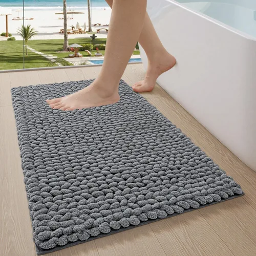 Miniatura 17 de LUMI Alfombra de Baño de Lujo, Tapete de Baño Ultra Suave de Secado Rápido, Alfombra de Baño de Chenilla Gruesa Absorbente Antideslizante, Tapete
