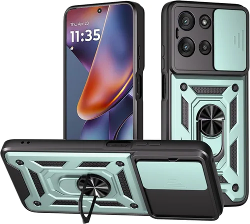 Miniatura 31 de Funda para Motorola Moto G 5G 2024 con protector de pantalla, funda protectora con protector de cámara, funda protectora con función atril para Moto