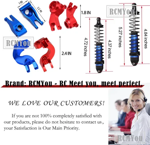 Miniatura 6 de Upgrades - Amortiguadores de aleación RC, bloque de ruedas, bloques de dirección, portadores de eje trasero para granito 1/10/10/Senton 4x4 3S Blx
