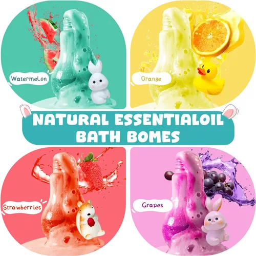 Miniatura 4 de Bombas de baño de pociones de Pascua para niños con juguetes sorpresa en el interior, rellenos de cesta de Pascua para adolescentes, paquete de 4
