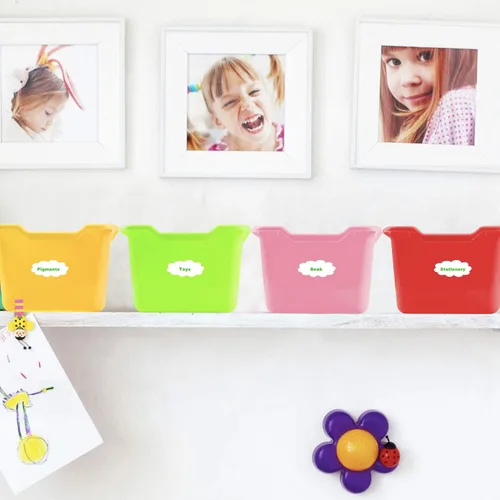 Miniatura 3 de Nsmykhg Contenedores de almacenamiento, paquete de 6 cubos pequeños apilables de plástico multiusos, colores mixtos