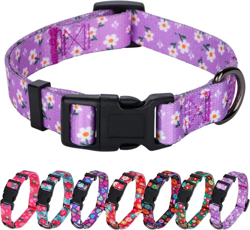 Miniatura 27 de Collar de perro con estampado de vaca, patrón animal para perros, blanco y negro, pequeño B_Estampado De Vaca
