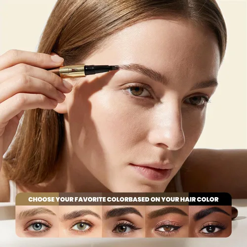 Miniatura 8 de 2 bolígrafos de cejas líquido Microblading de 4 puntas, crea trazos naturales similares al cabello, resistente al agua, de larga duración, a prueba