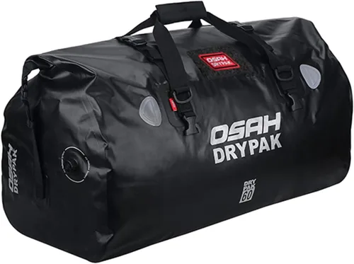 Miniatura 30 de Bolsa de lona impermeable y maleta - Bolsa seca para motocicleta, bolsas de sillín con cierre enrollable, gran espacio de almacenamiento, para Negro