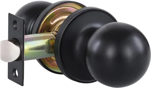 Miniatura 13 de Lanwandeng Paquete de 3 pomos de puerta de privacidad color negro mate con cerradura para dormitorio/baño, cerraduras de puerta interior sin llave