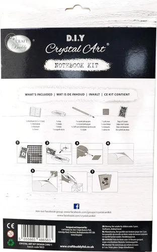 Miniatura 2 de Crystal Art Cuaderno de pintura de diamantes, lobo lunar, crea una cubierta brillante con cristales, para edades de 8 años en adelante