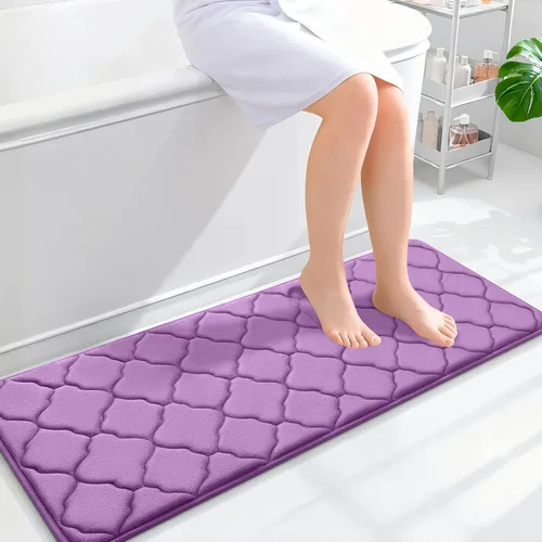 Miniatura 323 de OLANLY Alfombra de Baño de Espuma Viscoelástica de 24 x 16 pulgadas, Ultra Suave y Absorbente, Alfombras de Baño Antideslizantes, Cómodas, Lavables