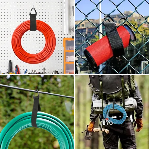 Miniatura 4 de Organizador de cables de extensión (paquete de 8), soporte de cable de extensión para organización y almacenamiento de garaje, correas