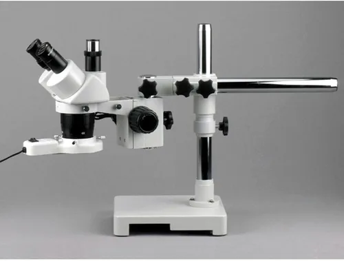 Miniatura 3 de AmScope Microscopio estéreo trinocular SW-3T13Y-FRL, oculares WH10x, aumento 5X/15X/30X/45X, objetivo 1X/3X, soporte de brazo único, luz de anillo