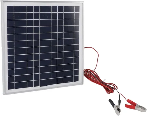 Miniatura 6 de Acouto : 50W Portable Solar Panel Monocrystalline Silicon Solar Panel with 9.8FT Cable 18V Red and Black Battery Clips RV Camping Hiking with Battery