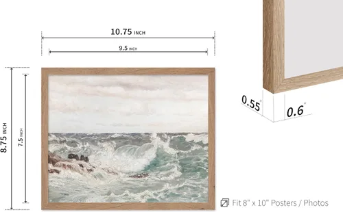 Miniatura 3 de Poster Master Póster vintage de pintura de olas del océano, impresión retro del océano, bellas artes, arte de paisaje marino, regalo para hombres