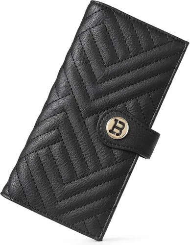 Miniatura 9 de BOSTANTEN - Cartera delgada de cuero para mujer con bloqueo RFID, cartera plegable para tarjetas de crédito con bolsillo para monedas y cremallera