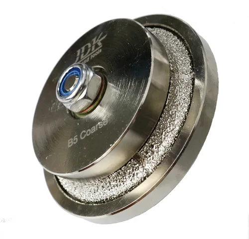 Miniatura 7 de JDK B5 Diamond Hand Profiler Wheel Broca de enrutador soldado al vacío grueso 5/8 ''-11 rosca Demi Half Bullnose 3/16 pulgadas forma para piedra