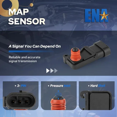 Miniatura 2 de ENA Sensor de presión absoluta del colector compatible con Chevy Chevrolet GMC Honda Buick Cadillac Pontiac Isuzu Alero Amigo Astra Ascender Axiom