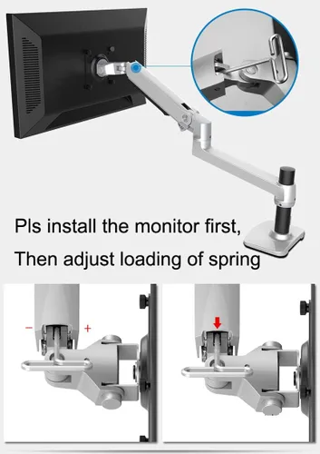 Miniatura 2 de XSJ8012WT Soporte de pared de brazo de resorte mecánico de aleación de aluminio Soporte para computadora portátil de movimiento completo Soporte