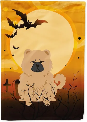 Miniatura 268 de Caroline's Treasures BB4307GF - Bandera de Halloween Airedale para jardín, bandera decorativa para patio exterior, obras de arte de patio, macizos