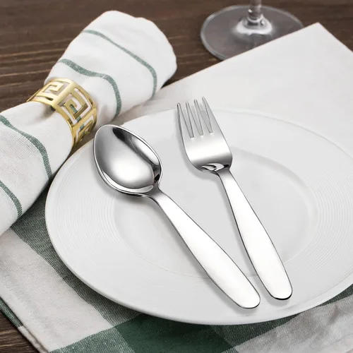 Miniatura 2 de VANRA Juego de 2 cucharas de tenedor para niños con estuche de viaje para lonchera, acero inoxidable 18/8 para niños, cubiertos para niños, juego