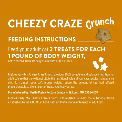 Miniatura 9 de Purina Friskies - Golosinas para gatos, mezcla para fiestas, Cheezy Craze Crunch, bolsa de 20 onzas