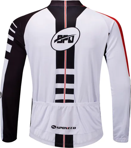 Miniatura 2 de sponeed Camisetas de ciclismo de manga larga para hombre, camisetas de motociclista con cremallera completa, equipo de ciclismo de invierno