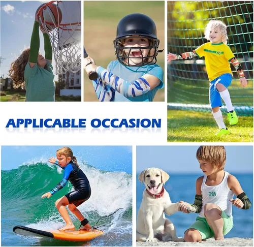 Miniatura 6 de Mepase 14 pares de mangas para brazos para niños, con protección UV, brazo de enfriamiento de compresión, cubierta deportiva para niños, béisbol