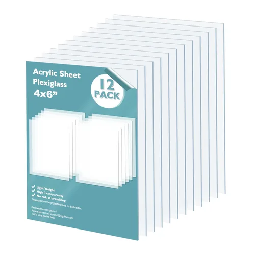 Miniatura 76 de Egofine Láminas de Plexiglás Láminas de Acrílico Paquete de 12 de 8.5x11'' 0.04 de Grosor Plástico Transparente Fundido Cristal Plexi Transparente